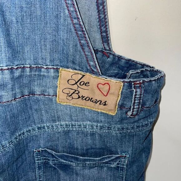 Joe Browns Womens Applique Jean Short Overalls Size 10 Blue Denim Patchwork - Picture 5 of 13